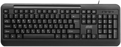 2E Клавиатура мембранная KM1040 104key, USB-A, EN/UK/RU, чёрный