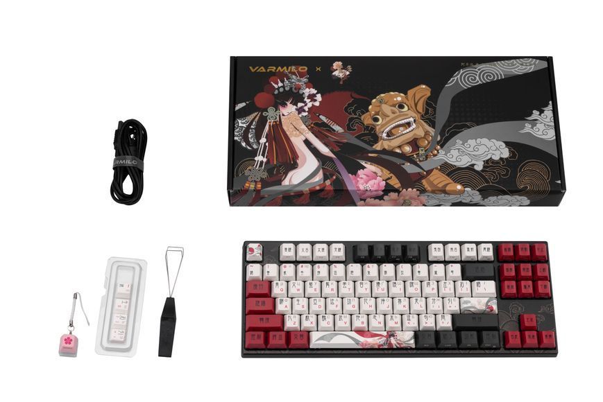 Varmilo Клавіатура механічна VEM87 Beijing Opera 87Key, EC V2 Ivy, USB-A, EN/UKR, White Led, Чорний