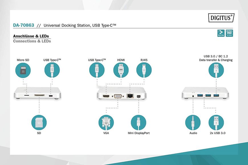 Digitus Док-станция USB-C, 11 Port DA-70863 фото