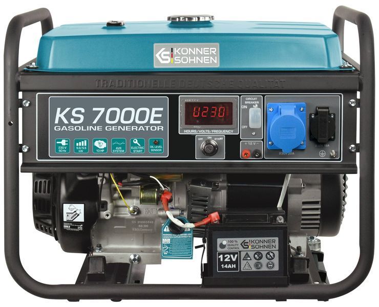 K&ouml;nner & S&ouml;hnen Бензиновый генератор KS 7000E, 230В, 5.5кВт, электростартер, 76.2кг