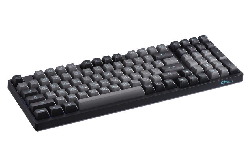Akko Клавіатура механічна 3098N Black&Cyan 98Key, TTC Honey, BT/WL/USB-A, Hot-swappable, EN/UKR, RGB, Чорний