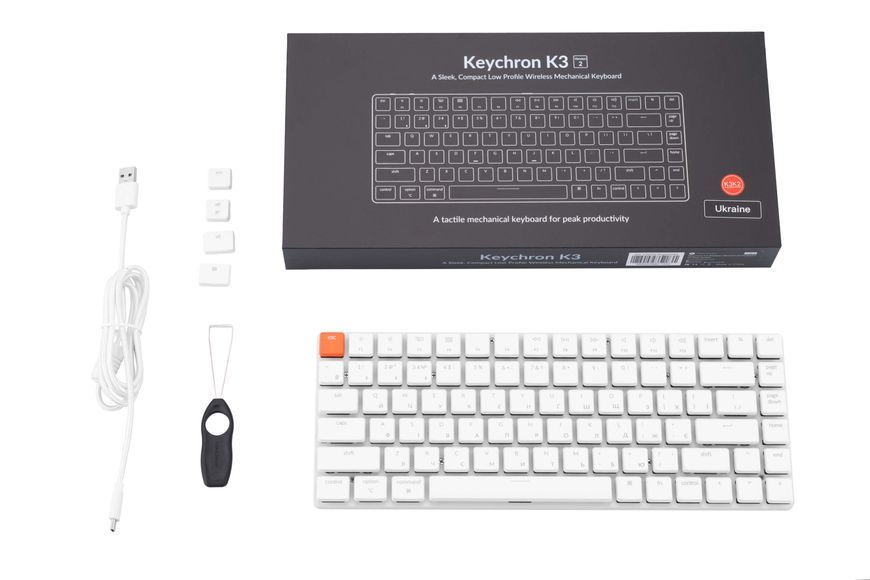Keychron Клавіатура K3 84 Key Gateron Red WL UA White