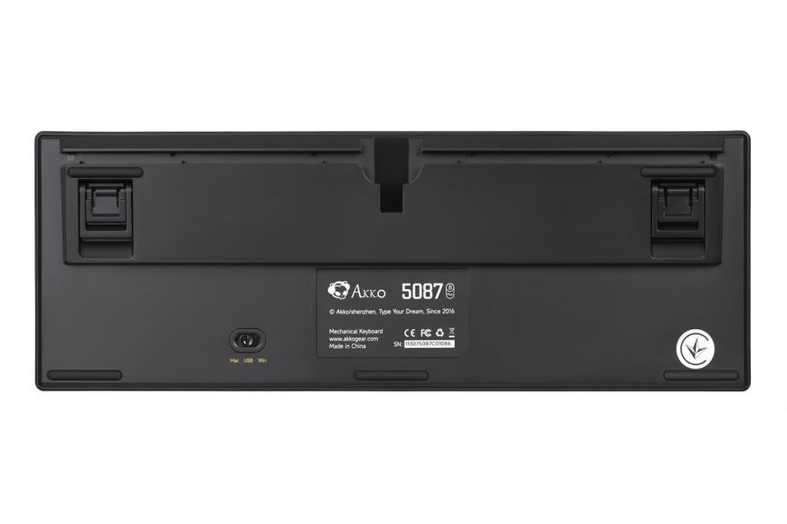 Akko Клавіатура механічна 5087B Plus Black & Gold 87Key, CS Jelly Pink, BT/WL/USB-A, Hot-swappable, EN/UKR, RGB, Чорний