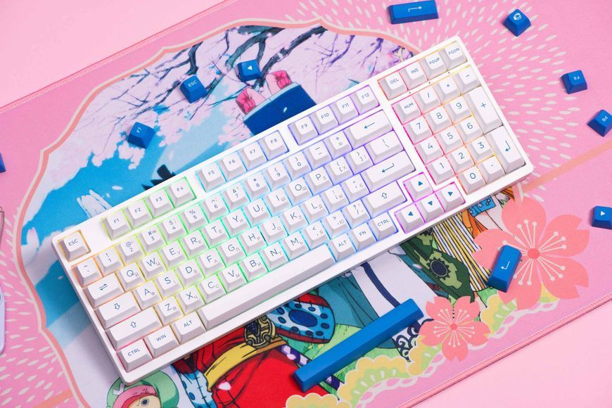 Akko Клавиатура механическая 3098N Blue&white 98Key, TTC Honey, BT/WL/USB-A, Hot-swappable, EN/UKR, RGB, Белый