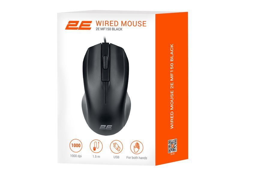 Миша 2E MF150, USB-A, чорний 2E-MF150UB фото