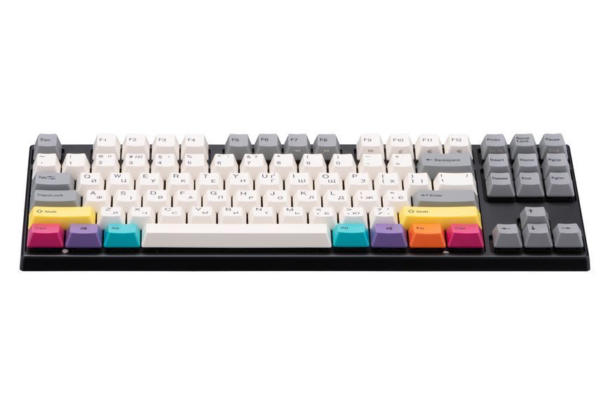 Varmilo Клавіатура механічна VEM87 CMYK 87Key, EC V2 Ivy, USB-A, EN/UKR, White Led, Чорний