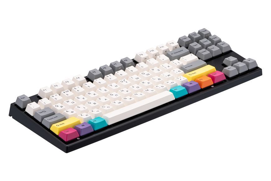 Varmilo Клавіатура механічна VEM87 CMYK 87Key, EC V2 Ivy, USB-A, EN/UKR, White Led, Чорний