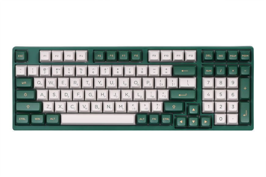 Akko Клавіатура механічна 3098S London 98Key, TTC Speed Silver, USB-A, Hot-swappable, EN/UKR, RGB, Зелений