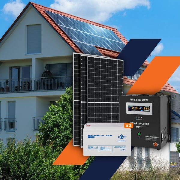 Солнечная электростанция (СЭС) 1.5kW АКБ 2.4kWh (мультигель) 100 Ah Стандарт