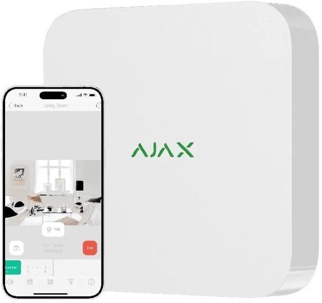 Ajax Сетевой видеорегистратор NVR, 16 каналов, jeweller, белый