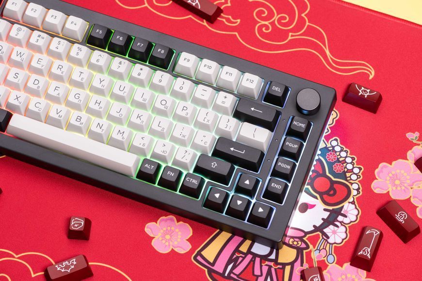 Akko Клавиатура механическая 5075B Plus Dracula 75Key, CS Cream Yellow V3, BT/WL/USB-A, Hot-swappable, EN/UKR, RGB, Черный