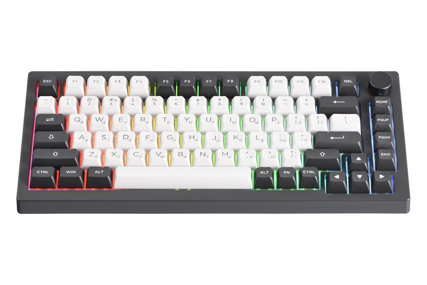 Akko Клавиатура механическая 5075B Plus Dracula 75Key, CS Cream Yellow V3, BT/WL/USB-A, Hot-swappable, EN/UKR, RGB, Черный