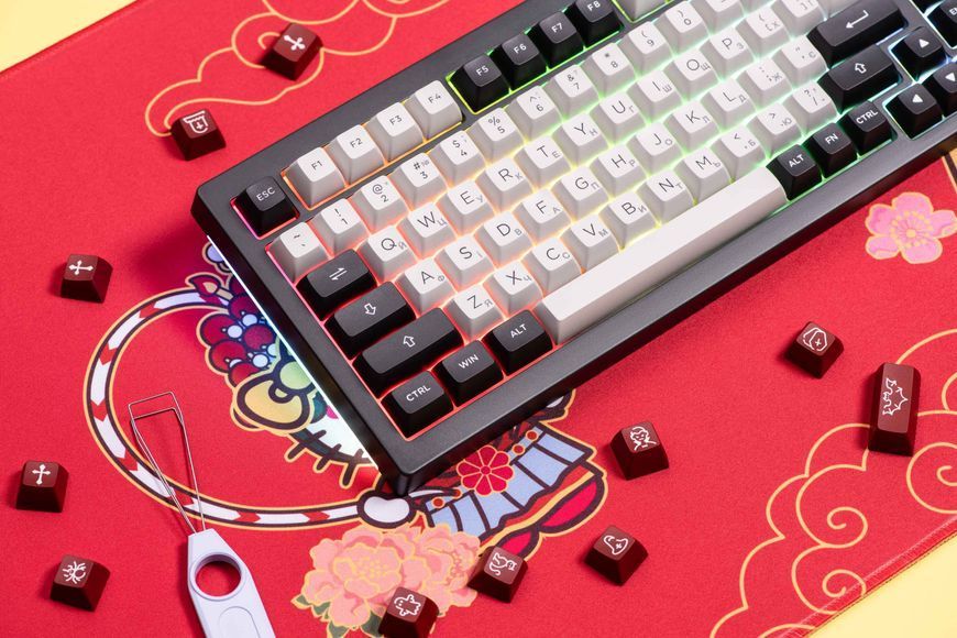 Akko Клавиатура механическая 5075B Plus Dracula 75Key, CS Cream Yellow V3, BT/WL/USB-A, Hot-swappable, EN/UKR, RGB, Черный