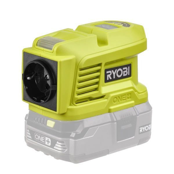 Ryobi Інвертор напруги акумуляторний ONE+ RY18BI150A-0, 220 Вольт, 150Вт/300Вт пікова, (без АКБ та ЗУ)