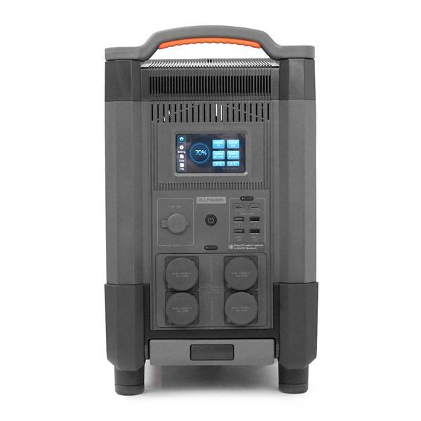 Power station ALLPOWERS R4000 APP Control, Wi-Fi, Bluetooth, 4000W, 3456Wh LiFePO4 3500Cycles, MPPT 3000w max, CAR port, DC12 / 24V, 4хAC 220V, 2xUSB-TYPE-C 100W, 2xUSB-A 18W, 2xUSB-A 12W, XT60, wireless 15W, Fast charge 60min, 540&times;490&times;300mm,  R4000 фото