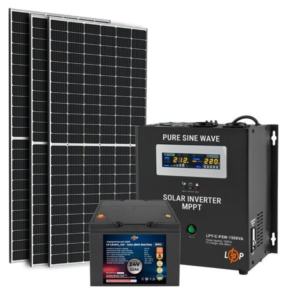 Солнечная электростанция (СЭС) 1kW АКБ 1.2kWh (литий) 52 Ah Премиум