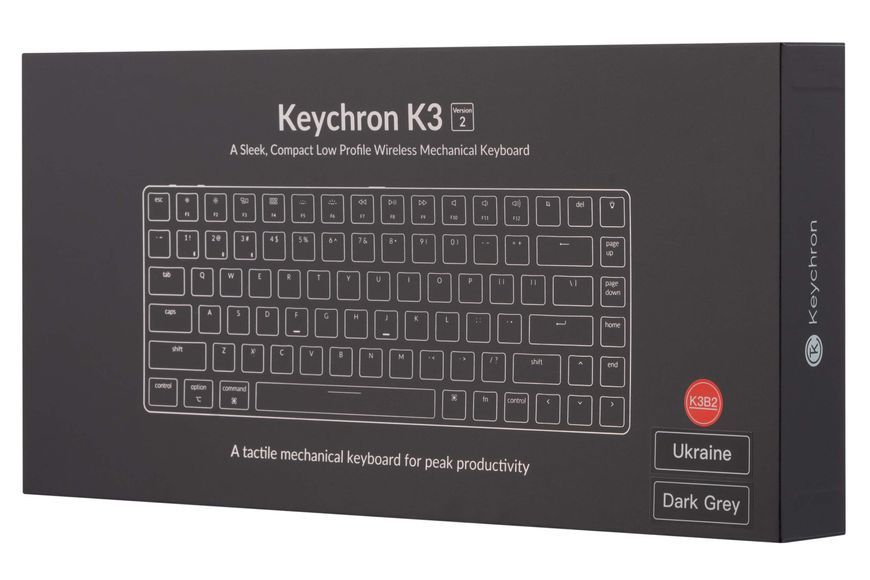 Keychron Клавиатура K3 84 Key Gateron Brown RGB WL UA Black