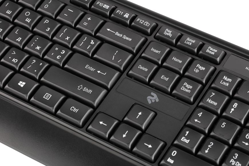 2E Клавиатура мембранная KS130 105key, USB-A, EN/UK/RU, чёрный