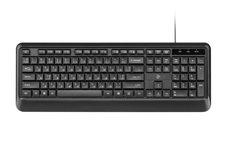 2E Клавіатура мембранна KS130 105key, USB-A, EN/UK/RU, чорний