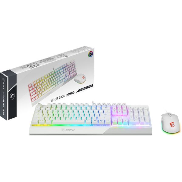 MSI Геймерская клавиатура и мышка Vigor GK30 COMBO WHITE UA S11-04UA302-CLA S11-04UA302-CLA фото