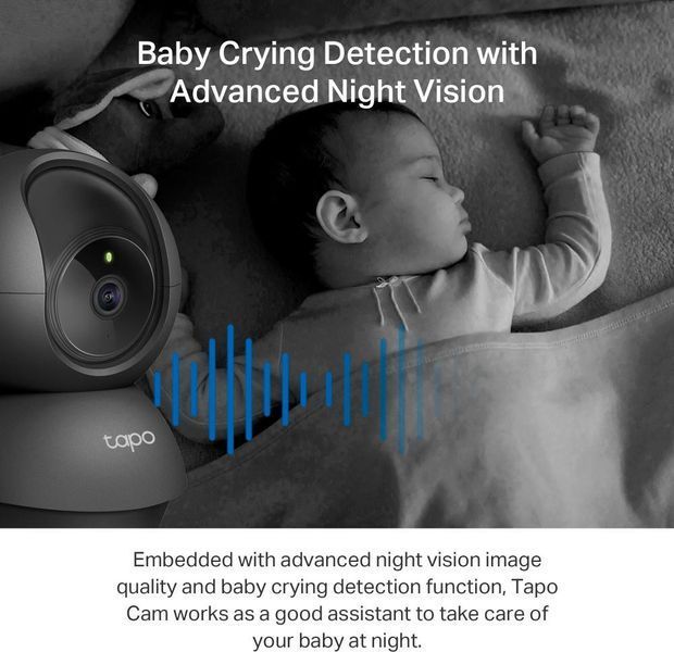 TP-Link IP-Камера Tapo C211 3MP N300 microSD motion detection чорна
