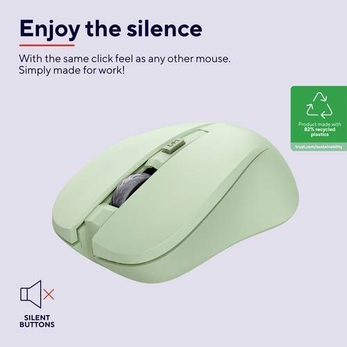 Trust Миша MYDO SILENT, WL, Зелений