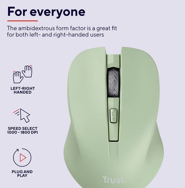 Trust Миша MYDO SILENT, WL, Зелений