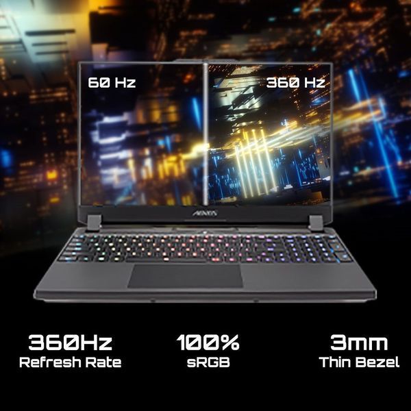 Gigabyte Ноутбук AORUS 17.3 FHD, Intel i7-13700H, 16GB, F1TB, NVD4080-12, W11, черный AORUS_17H_BXF-74KZ554SH фото