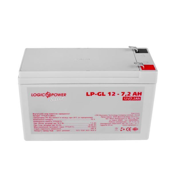 Акумулятор гелевий LP-GL 12V - 7.2 Ah Silver