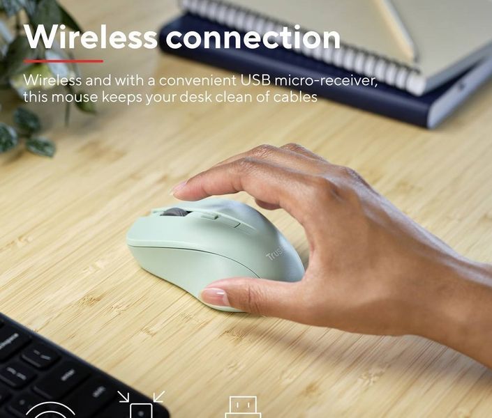 Trust Миша MYDO SILENT, WL, Зелений