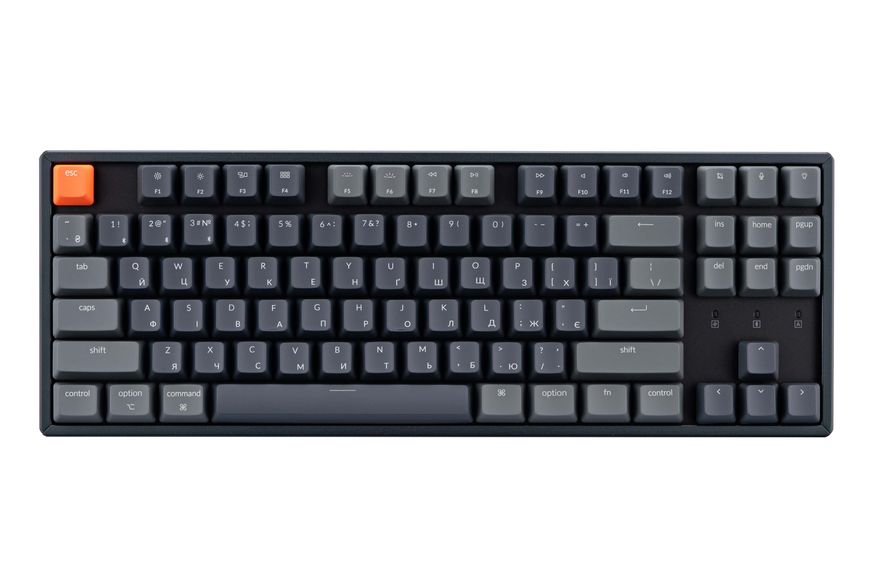 Keychron Клавіатура механічна K8 87Key, Gateron G Pro Red, Hot-Swap, BT/USB-A, EN/UKR, White Led, Black