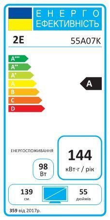 Телевізор 55" 2E LED 4K 60Hz Smart Google TV Black