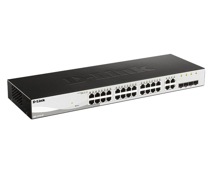 D-Link Коммутатор DGS-1210-28/E 24xGE, 4xGE/SFP, WebSmart