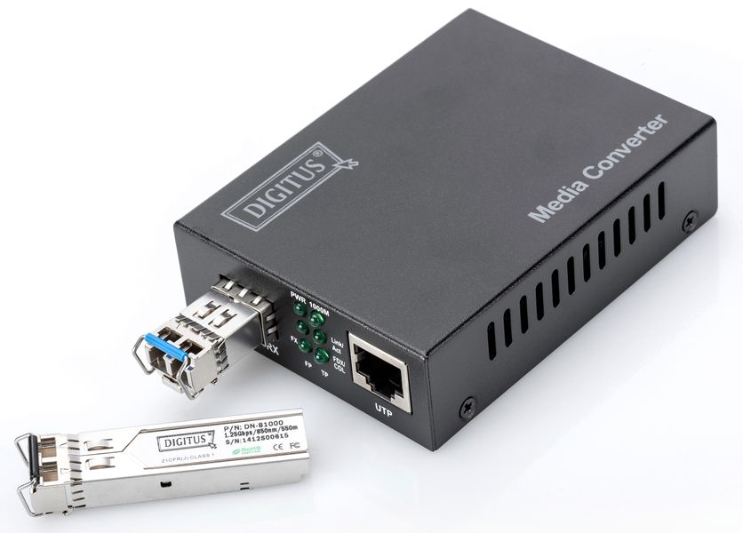 Digitus Медіа конвертор 10 Gigabit Ethernet, SFP supports 1G, 2.5G, 5G and 10G, open slot