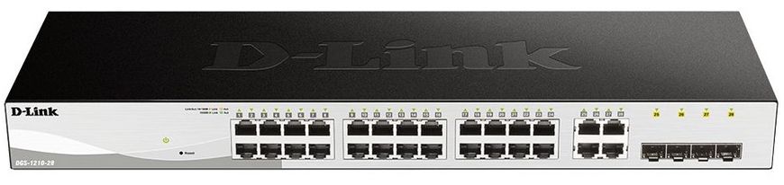 D-Link Коммутатор DGS-1210-28/E 24xGE, 4xGE/SFP, WebSmart