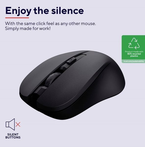 Trust Миша MYDO SILENT, WL, Чорний