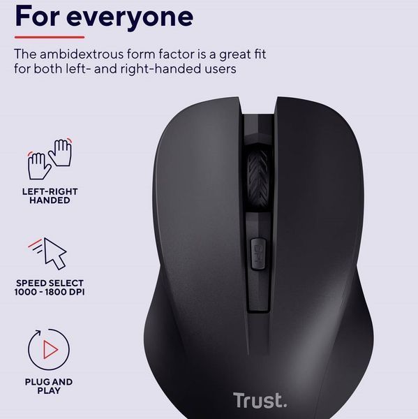 Trust Миша MYDO SILENT, WL, Чорний