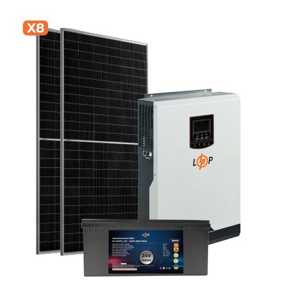 Сонячна електростанція (СЕС) 3.5kW АКБ 3.3kWh (літій) 140 Ah Преміум