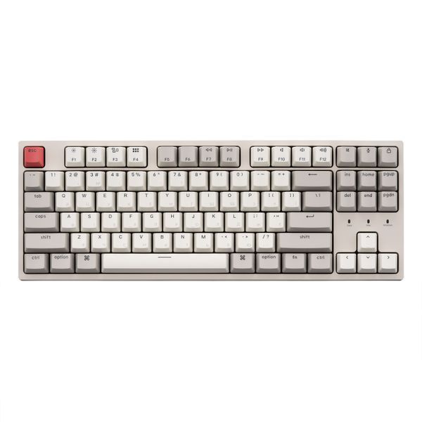 Keychron Клавіатура механічна C1 87Key, Gateron G pro Blue, USB-A, EN/UKR, No Led, Сірий