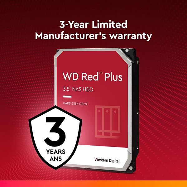 WD Жесткий диск 4TB 3.5" 5400 256MB SATA Red Plus NAS