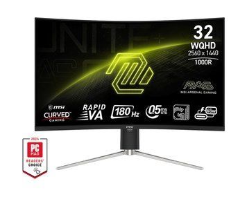 Монітор MSI 31.5" 325CQRF-QD-E2 2xHDMI, DP, USB-C, 2xUSB, VA, 2560x1440, 180Hz, 0.5ms, sRGB 141%, CURVED, AdaptiveSync, HAS 9S6-3DC14H-093 фото