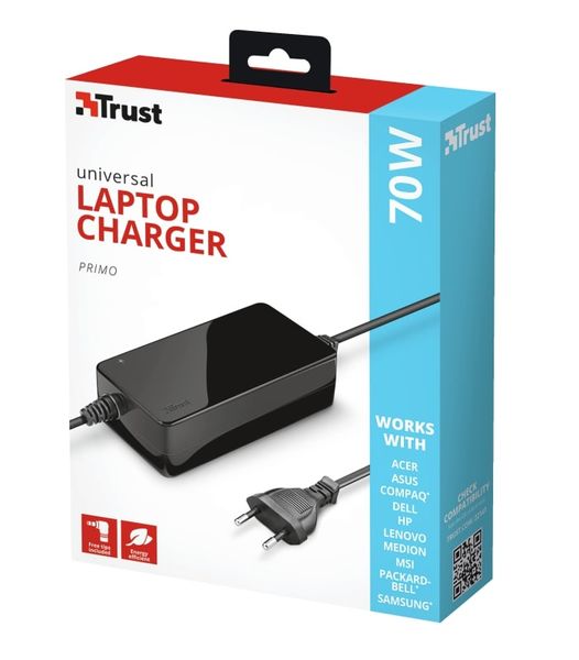 Trust Primo 70W-19V Universal Laptop Charger BLACK