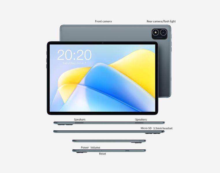 TECLAST Планшет P40HD 10.1" 8GB, 128GB, LTE, 6000mAh, Android, серый