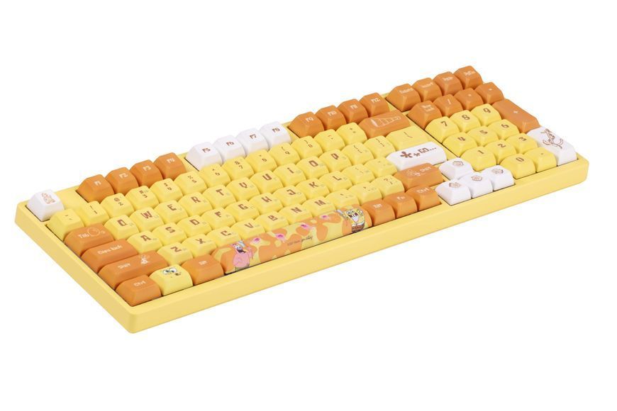 Akko Клавиатура механическая 3098S Sponge Bob 98Key, CS Sponge, USB-A, Hot-swappable, EN/UKR, RGB, Желтый