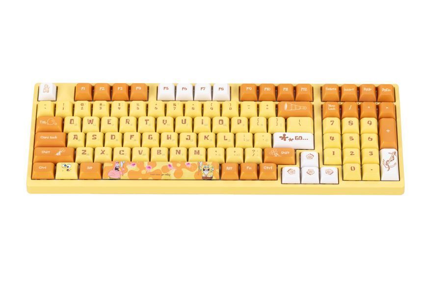 Akko Клавиатура механическая 3098S Sponge Bob 98Key, CS Sponge, USB-A, Hot-swappable, EN/UKR, RGB, Желтый