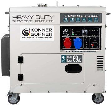 K&ouml;nner & S&ouml;hnen Генератор дизельный KS 9200HDES-1/3 ATSR (EURO V),230/400В,6.5/6.0кВт,7.5/7.0кВт,1/3Фазы, электростартер, 168кг