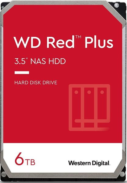 WD Жесткий диск 6TB 3.5" 5400 256MB SATA Red Plus NAS