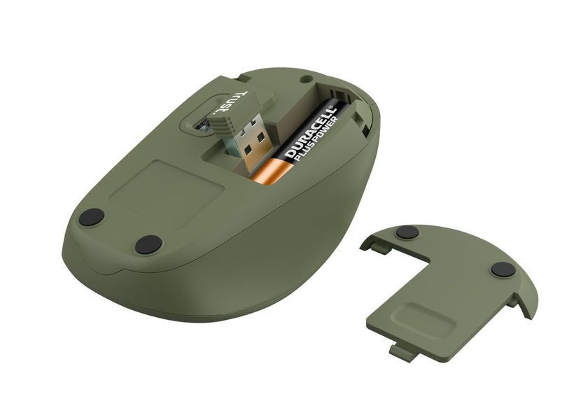 Trust Мышь Yvi+ Silent WL ECO Green