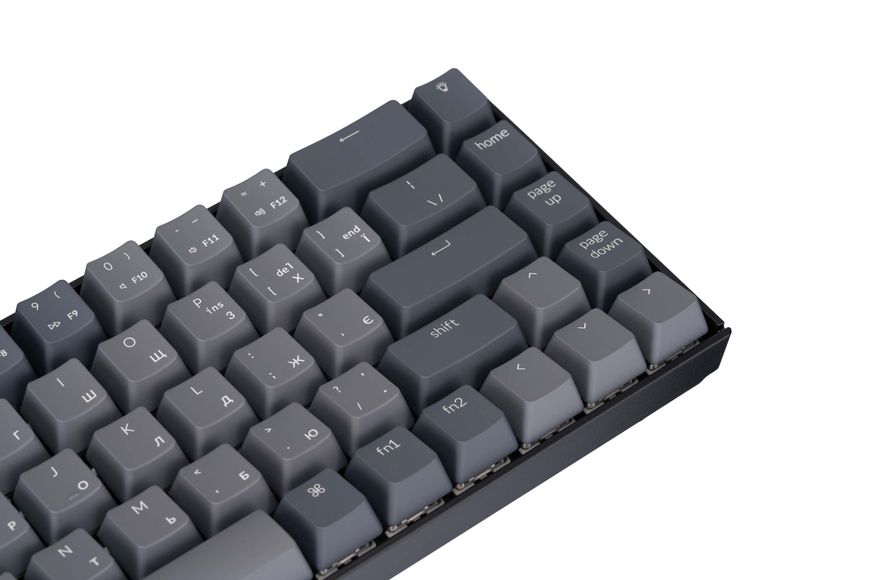 Keychron Клавіатура механічна K6 68Key, Gateron G Pro Blue, BT/USB-A, EN/UKR, White LED, Black