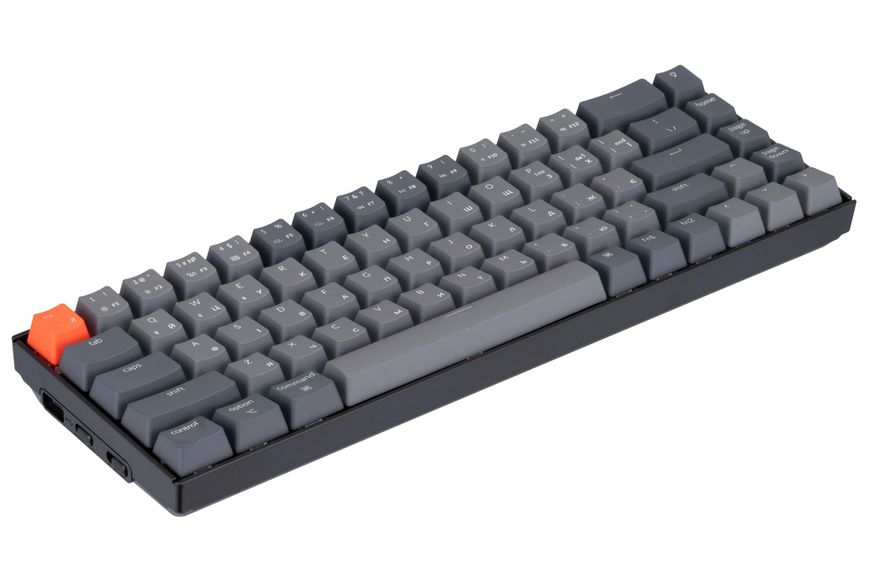 Keychron Клавіатура механічна K6 68Key, Gateron G Pro Blue, BT/USB-A, EN/UKR, White LED, Black